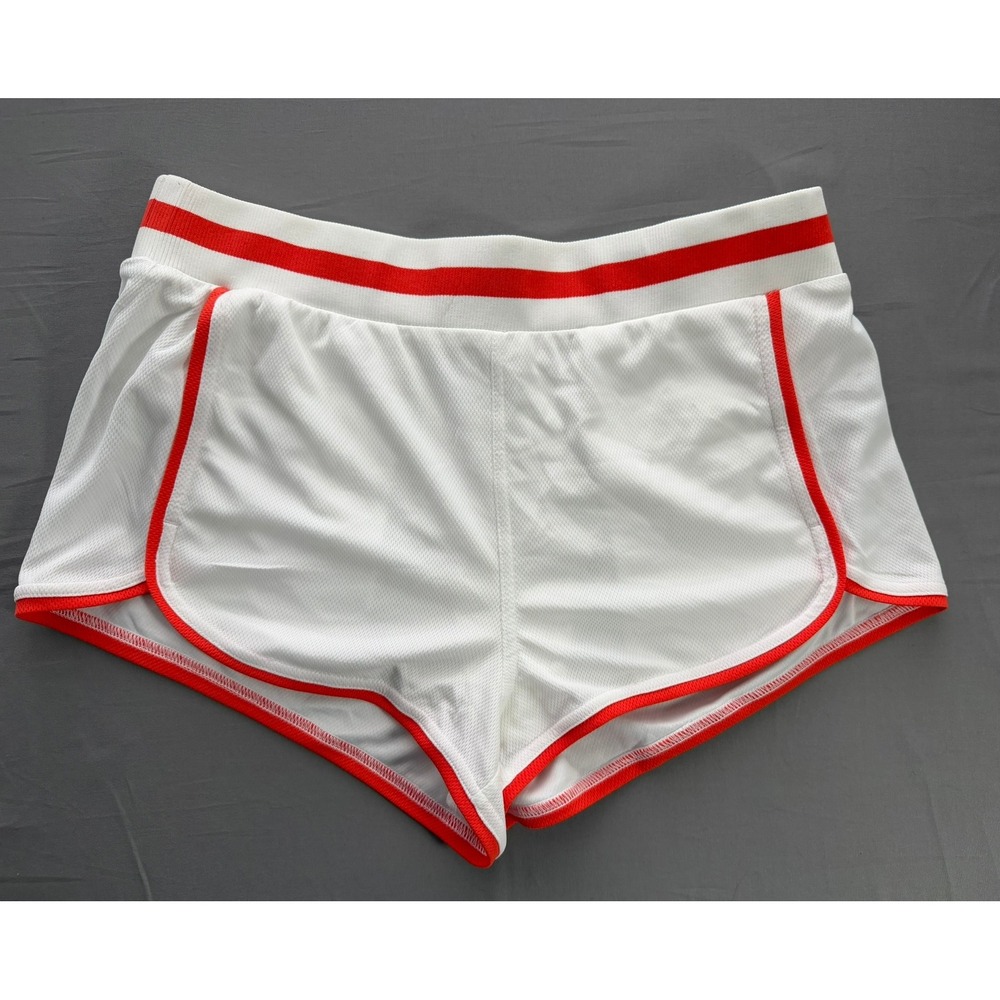 Free People FP Movement Mesh Running Shorts White Orange Large